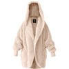 Jacket Fluffy Hooded Beige