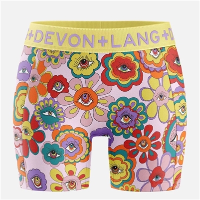 Devon and Lang Women's Bria Boxers  Trippy Hippy IN STOCK in SM LG