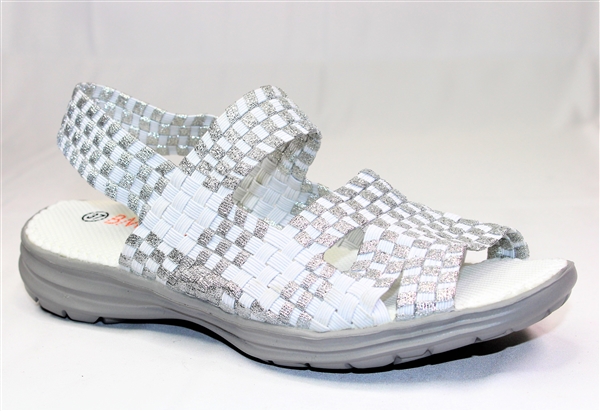 Bernie Mev Liv Sandal White Silver Sizes 37 39 40