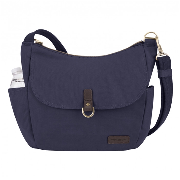 Travelon Anti-Theft Courier Hobo Crossbody Bag Navy