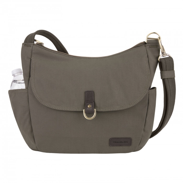 Travelon Anti-Theft Courier Hobo Crossbody Bag Stone