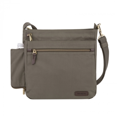 Travelon Anti-Theft Courier Crossbody Bag Stone Gray