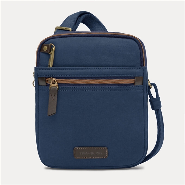 Travelon Anti-Theft Courier Small Slim Crossbody Bag Navy