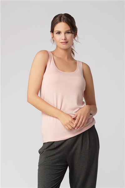 Bamboo Shelf Bra Tank Pale Rose