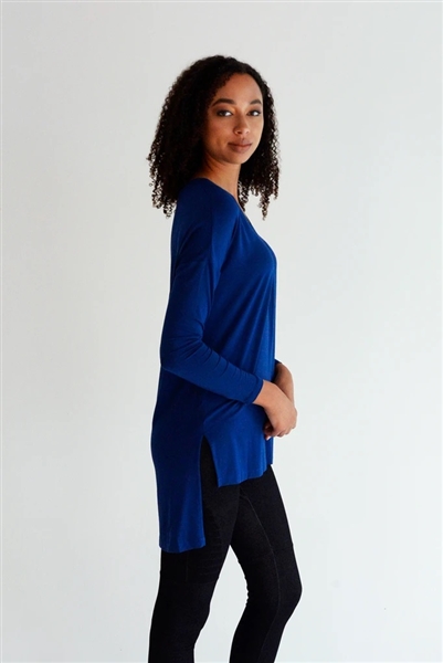 Bamboo V-Neck Tunic Deep Ocean