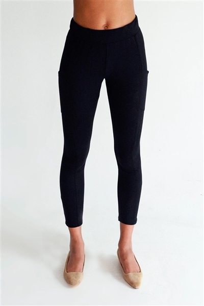 Bamboo Black Side Pocket Leggings