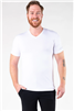 Bamboo T-shirt Men's V Neck Short Sleeve White