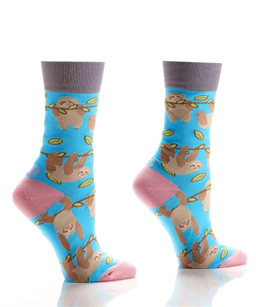 YoSox Women's Crew Socks Sloth