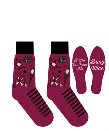 YoSox Socks Women's Crew Bring Wine