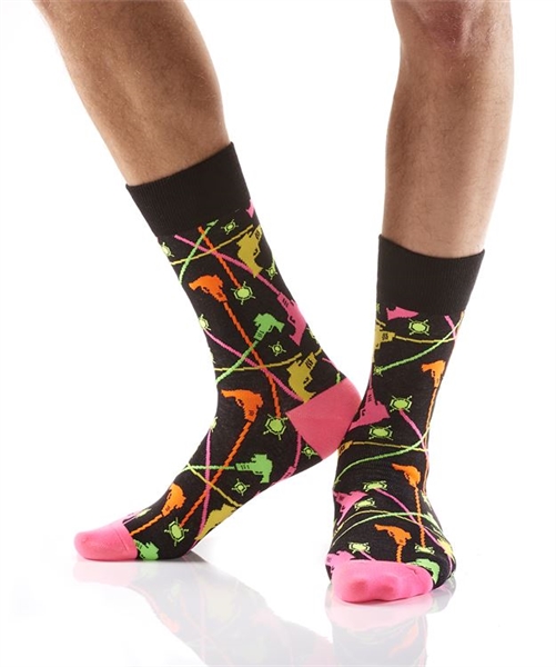 YoSox Socks Men's Crew Laser Tag