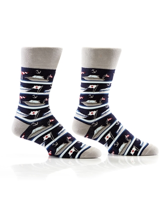 YoSox Socks Men's Crew Let's Go Boating