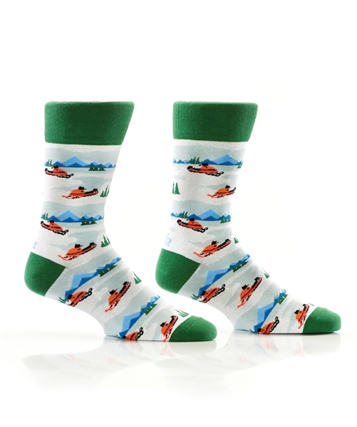 YoSox Men's Crew Socks Snowmobile