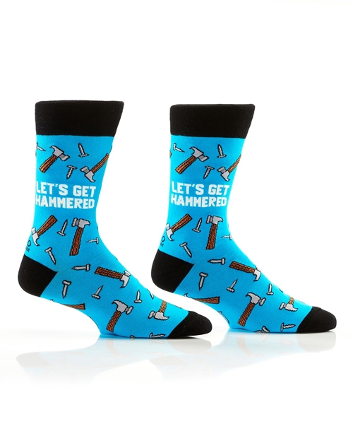 YoSox Men's Crew Socks Let's Get Hammered