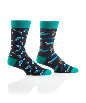 YoSox Socks Men's Crew Boats & Fish