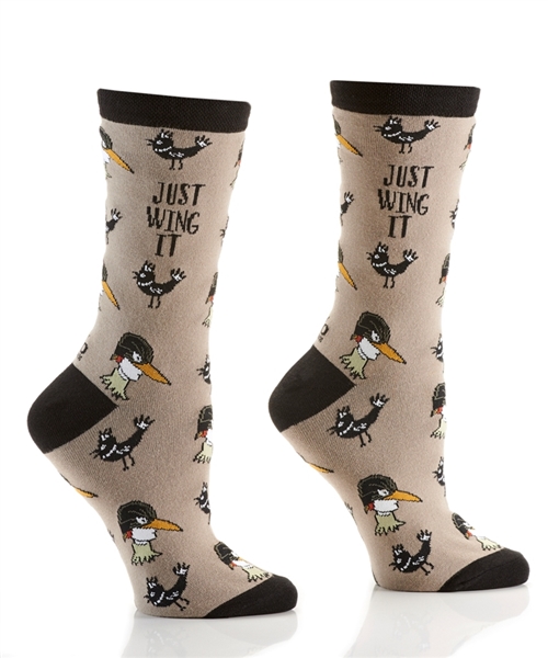 YoSox Women's Crew Socks Just Wing It