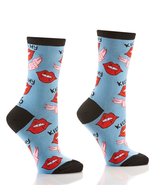 YoSox Women's Crew Socks Kiss My Sass