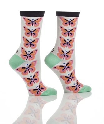 YoSox Women's Crew Socks Butterflies