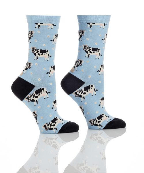 YoSox Women's Crew Socks Cows