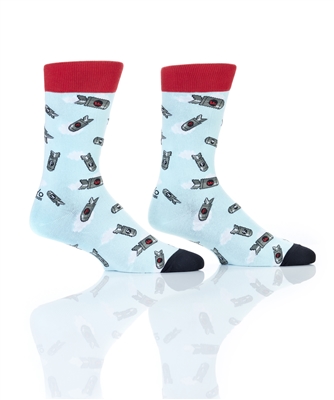 YoSox Men's Crew Socks Eff Bombs