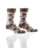 YoSox Men's Crew Socks Mackey Moose Brown