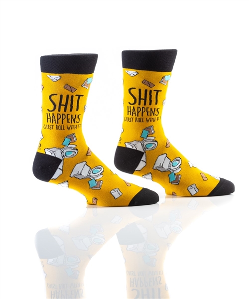 YoSox Men's Crew Socks Shit Happens