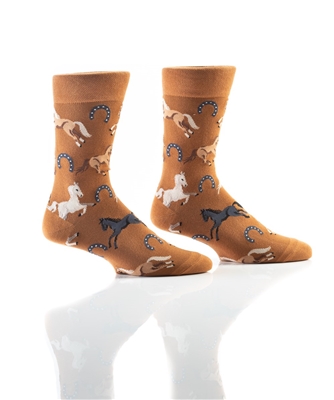 YoSox Men's Crew Socks Horses