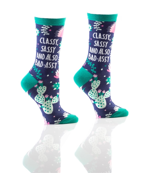 YoSox Women's Crew Socks  Classy But Sassy