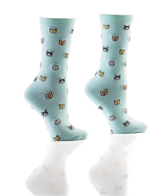 YoSox Women's Crew Socks Mini Cats