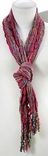 Scarf Scrunch Silver Thread Fuchsia