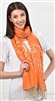 Scarf Sand Rose Floral Pattern Orange