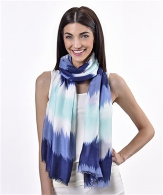 Scarf Wave Pattern Blue