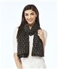 Scarf Metallic Silver Embossed Stars Black