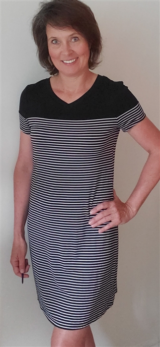 Black striped store t shirt dress