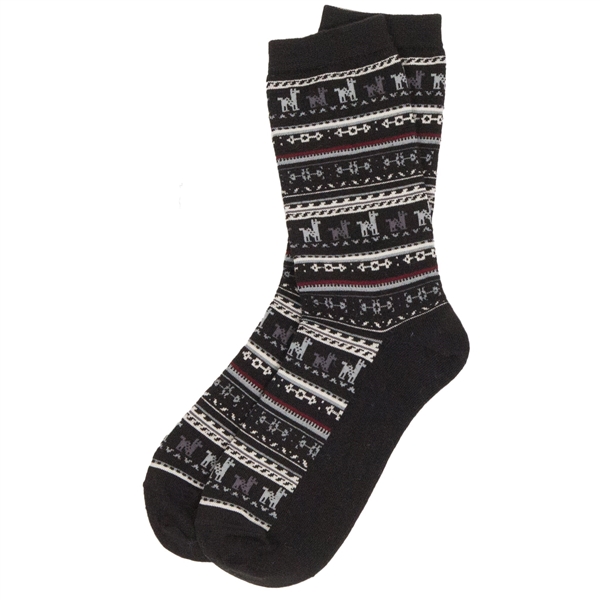 Alpaca Print Socks Black