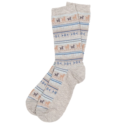 Alpaca Unisex Print Socks Grey