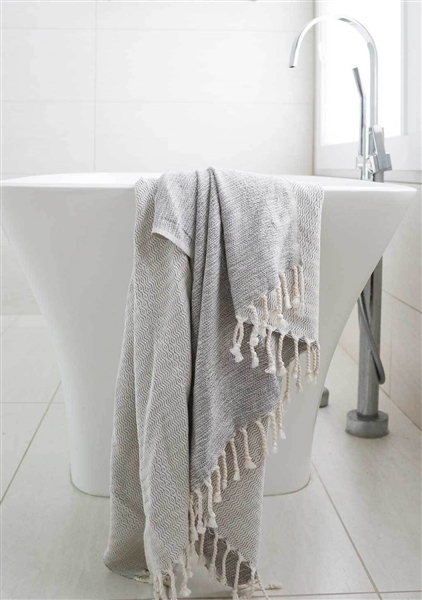 Turkish Towel Bamboo Mixed Grey