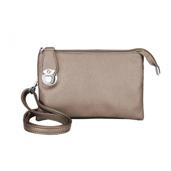 Convertible Clutch Crossbody Bag Bronze Metallic