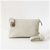 Convertible Crossbody Clutch Handbag Beige