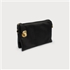 Convertible Black and Gold Crossbody Clutch Handbag