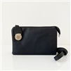 Convertible Crossbody Clutch Handbag Black Textured