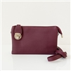 Convertible Crossbody Clutch Handbag Bordeaux Textured