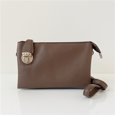 Convertible Clutch Crossbody Bag Chocolate Brown