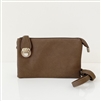 Convertible Crossbody Clutch Handbag Brown Textured