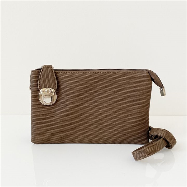 Convertible Crossbody Clutch Handbag Brown Textured