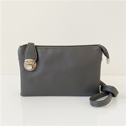 Convertible Clutch Crossbody Bag Grey