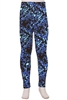 Brushed Soft Kids Leggings Music Notes Blue - L/XL