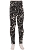 Brushed Soft Kids Leggings Music Notes Black and White - M