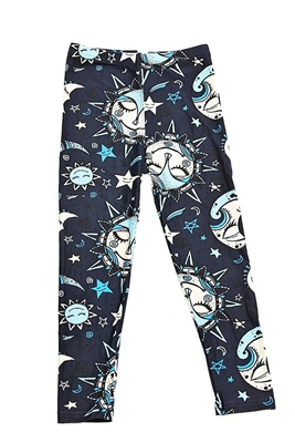 Soft Kids Leggings Moon and Stars Medium