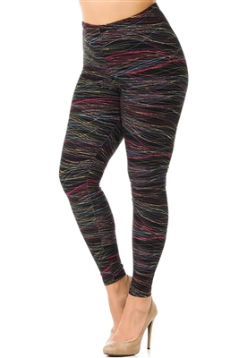 Brushed Soft Rainbow Lines Leggings L/XL