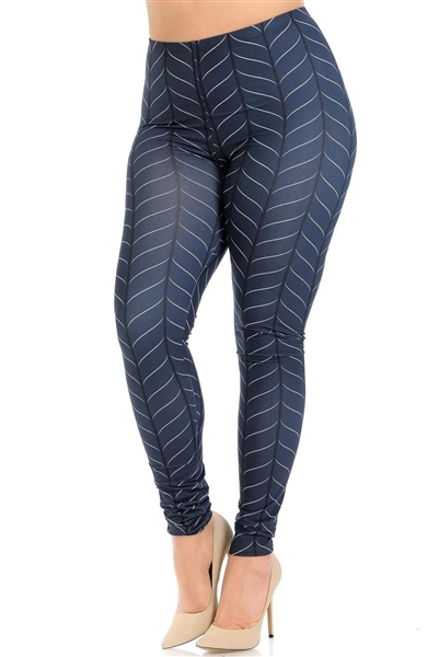 Vertical Swirl Creamy Soft Leggings Charcoal L/XL